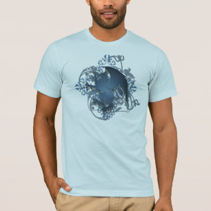 都市ファンタジーの青いグリフィングランジなメンズTシャツ Tシャツ