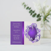 都市ブドウのファンタジーのドラゴンの誕生会の招待 招待状 (スタンド正面)