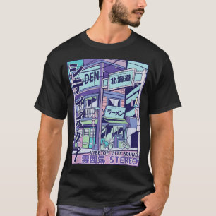 都市ポップ・アートの美的気流波スタイル80s日本の An Tシャツ