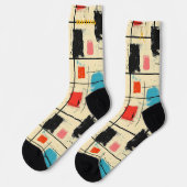 都市モダンブラシ付き抽象芸術デザイン ソックス (左)