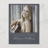 都市モダン写真枠卒業用はがき 案内ポストカード (正面)