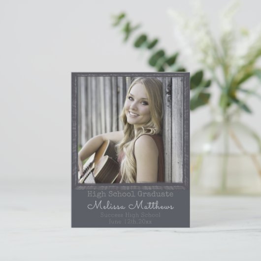 都市モダン写真枠卒業用はがき 案内ポストカード (スタンド正面)