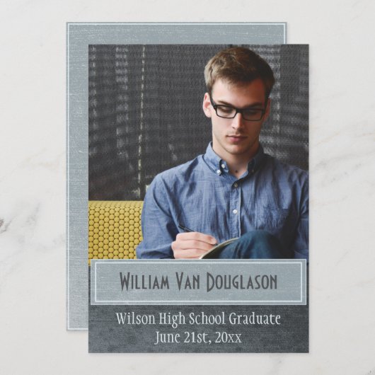 都市モダン卒業写真カード 案内状 (正面/裏面)