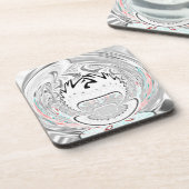 都市モダン植物模様 コースター (左側)