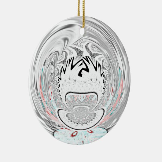 都市モダン植物模様 セラミックオーナメント (右)