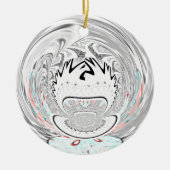 都市モダン植物模様 セラミックオーナメント (正面)