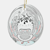 都市モダン植物模様 セラミックオーナメント (左)