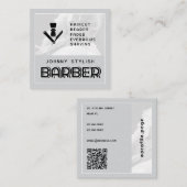 都市モダン理容師名刺 スクエア名刺 (正面/裏面)
