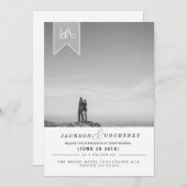 都市モダン結婚式の招待写真 招待状 (正面/裏面)