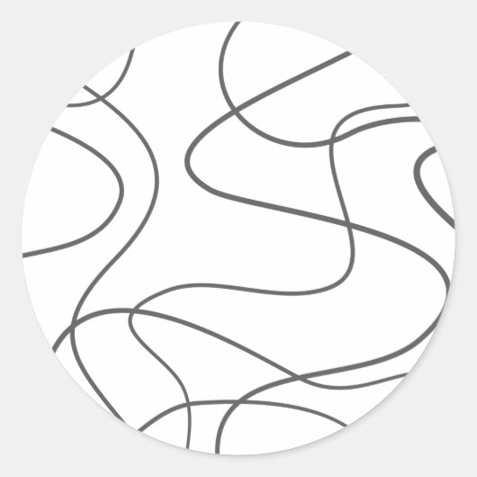 都市モダン、抽象芸術パターン。曲線、波線 ラウンドシール (正面)