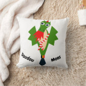 都市モンス、ベルギーの緑ドラゴン クッション (ブランケット)