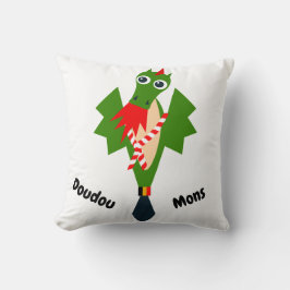 都市モンス、ベルギーの緑ドラゴン クッション