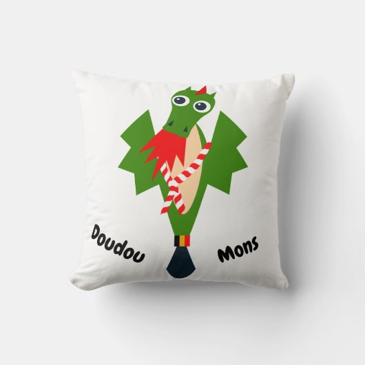 都市モンス、ベルギーの緑ドラゴン クッション (正面)