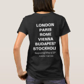 都市ヨーロッパ旅行のカスタムのクラス旅行のリスト Tシャツ (裏面)