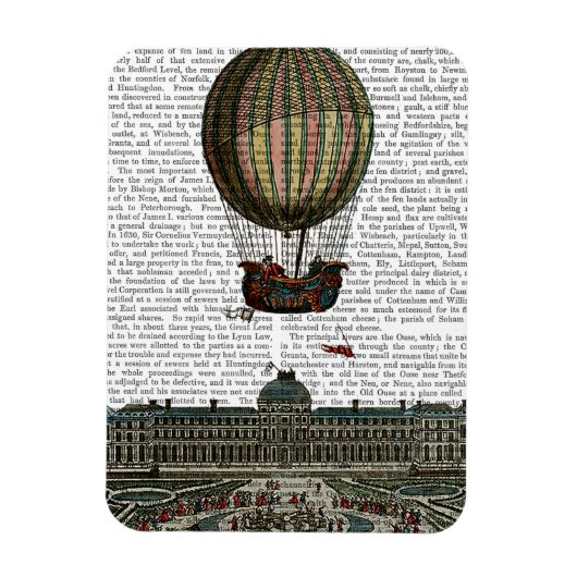 都市上空の飛行船 マグネット (縦)