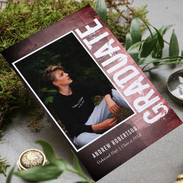 都市写真グランジの卒業 インビテーションポストカード