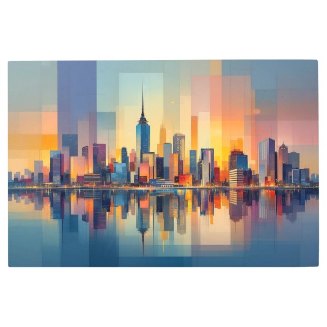 都市反射 メタルプリント (正面)