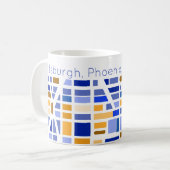 都市地図と住む都市が新しい家に移クール動 コーヒーマグカップ (正面左)