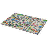 都市地図パターン カッティングボード (角)