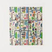 都市地図パターン タペストリー (正面)