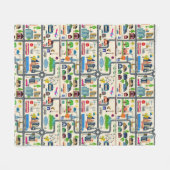 都市地図パターン フリースブランケット (正面(横))