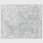 都市地図パターン ラッピングペーパー (フラット)