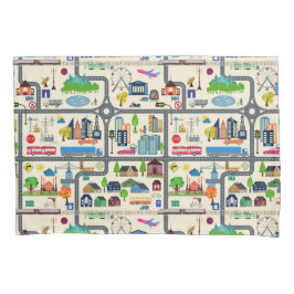 都市地図パターン 枕カバー