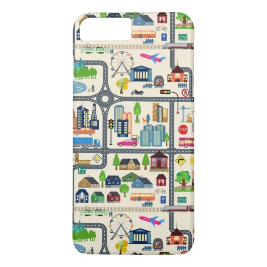 都市地図パターン Case-Mate iPhoneケース (裏面)