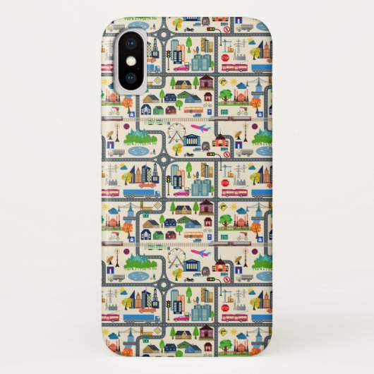 都市地図パターン Case-Mate iPhoneケース (裏面)
