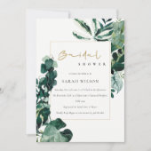 都市型熱帯モンステラ動物相ブライダルシャワー招待状 サンキューカード (正面)