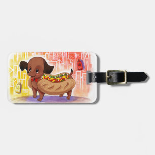 都市安っぽいかわいいののホットドッグ ラゲッジタグ