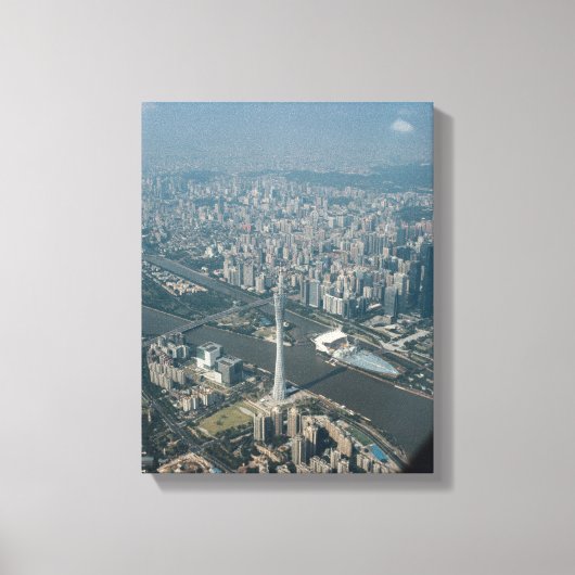 都市建物xの空中写真 キャンバスプリント (正面)