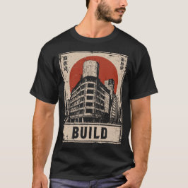 都市建築建築進行デザイン Tシャツ