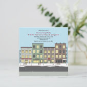 都市引っ越し祝いパーティーのパーティの招待状の突風 招待状 (スタンド正面)