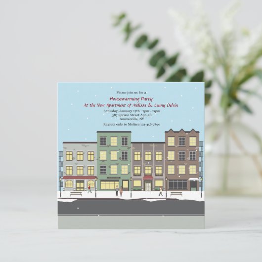 都市引っ越し祝いパーティーのパーティの招待状の突風 招待状 (スタンド正面)