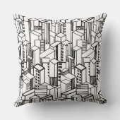 都市手描きのパターン クッション (裏面)