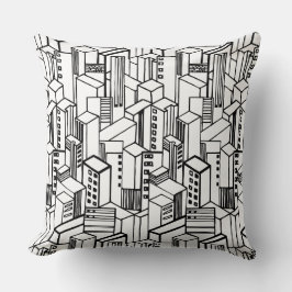 都市手描きのパターン クッション