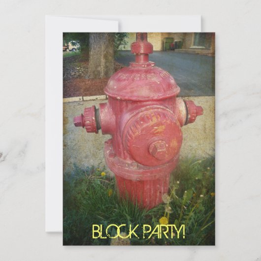 都市扱われた消火栓のブロックのパーティの招待状 招待状 (正面)