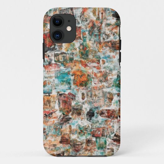 都市抽象芸術コラージュのモバイルケース Case-Mate iPhoneケース (裏面)