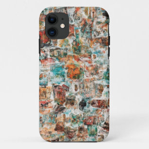 都市抽象芸術コラージュのモバイルケース iPhone 11 ケース