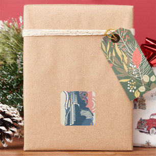 都市抽象芸術シール スクエアシール