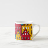 都市抽象芸術:ヴィンテージ都市パターン エスプレッソカップ (右)