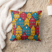 都市抽象芸術:ヴィンテージ都市パターン クッション (ブランケット)