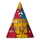 都市抽象芸術:ヴィンテージ都市パターン パーティーハット (裏面)