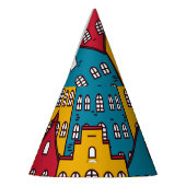 都市抽象芸術:ヴィンテージ都市パターン パーティーハット (左)