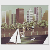 都市景観のラッピング紙 ラッピングペーパー (フラット)