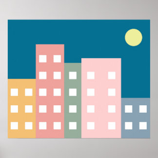 都市景観の夜 ポスター