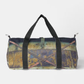 都市景観の錆びた工業用物件 ダッフルバッグ (正面)