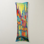 都市景観カラフル生成アー絵画ト ボディピロー (正面縦)