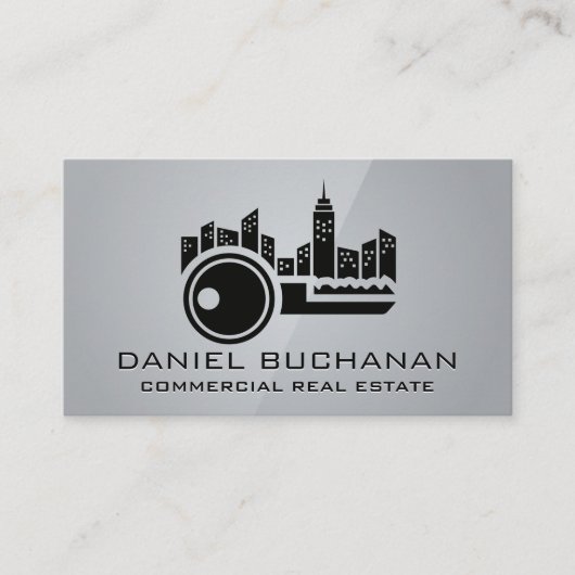 都市景観スカイライン |鍵ロゴ |実在財産 名刺 (正面)
